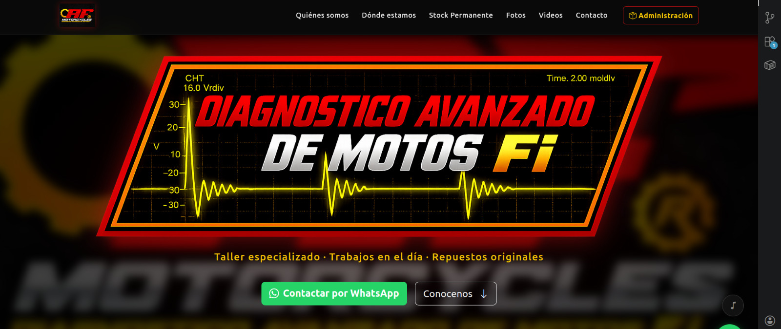Sitio web de AFR Motorcycles